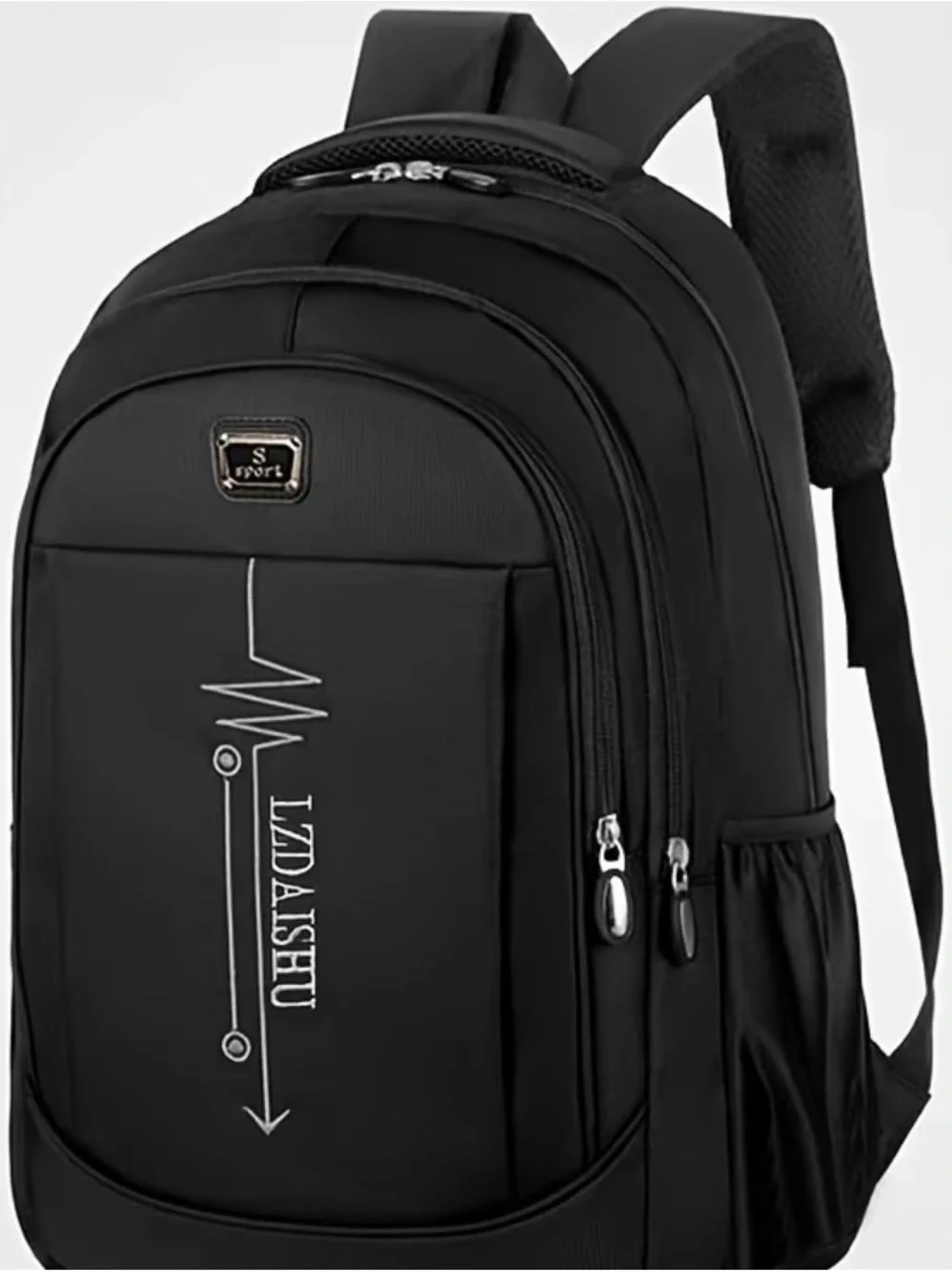 Black Men's Backpack - Multi-Pocket Travel & Laptop Bag